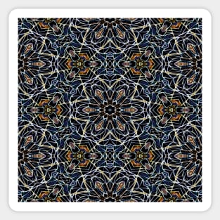 Spiritual Special  Flower Blue Yellow Art Pattern Sticker